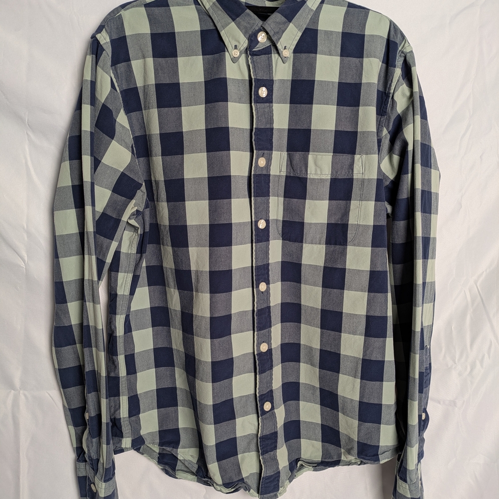 Abercrombie & Fitch Navy and Cream Plaid Shirt